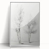 Minimalist Tree Sketch – Pencil Drawing of Two Trees in Nature