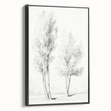 Minimalist Tree Sketch – Pencil Drawing of Two Trees in Nature