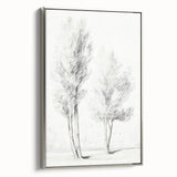 Minimalist Tree Sketch – Pencil Drawing of Two Trees in Nature