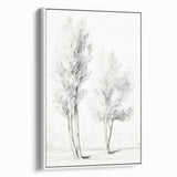 Minimalist Tree Sketch – Pencil Drawing of Two Trees in Nature