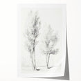 Minimalist Tree Sketch – Pencil Drawing of Two Trees in Nature
