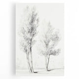 Minimalist Tree Sketch – Pencil Drawing of Two Trees in Nature