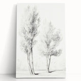 Minimalist Tree Sketch – Pencil Drawing of Two Trees in Nature