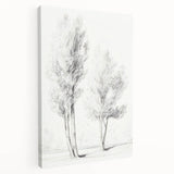 Minimalist Tree Sketch – Pencil Drawing of Two Trees in Nature