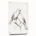 Minimalist Bird Sketch – Elegant Pencil Drawing of Two Birds on a Branch