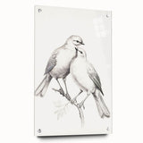 Minimalist Bird Sketch – Elegant Pencil Drawing of Two Birds on a Branch