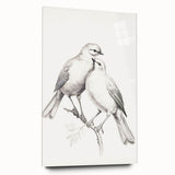 Minimalist Bird Sketch – Elegant Pencil Drawing of Two Birds on a Branch
