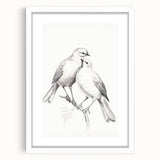 Minimalist Bird Sketch – Elegant Pencil Drawing of Two Birds on a Branch