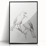 Minimalist Bird Sketch – Elegant Pencil Drawing of Two Birds on a Branch