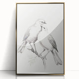 Minimalist Bird Sketch – Elegant Pencil Drawing of Two Birds on a Branch