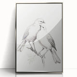 Minimalist Bird Sketch – Elegant Pencil Drawing of Two Birds on a Branch
