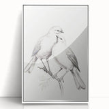 Minimalist Bird Sketch – Elegant Pencil Drawing of Two Birds on a Branch