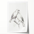 Minimalist Bird Sketch – Elegant Pencil Drawing of Two Birds on a Branch