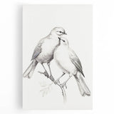 Minimalist Bird Sketch – Elegant Pencil Drawing of Two Birds on a Branch
