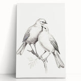 Minimalist Bird Sketch – Elegant Pencil Drawing of Two Birds on a Branch
