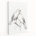 Minimalist Bird Sketch – Elegant Pencil Drawing of Two Birds on a Branch