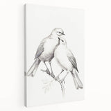 Minimalist Bird Sketch – Elegant Pencil Drawing of Two Birds on a Branch