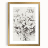 Minimalist Floral Art – Delicate Pencil Sketch of Flowers
