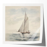 Minimalist Sailboat Wall Art – Serene Nautical Design in Soft Tones