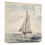Minimalist Sailboat Wall Art – Serene Nautical Design in Soft Tones