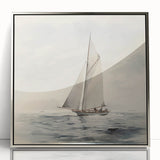 Minimalist Sailboat Wall Art – Serene Nautical Design in Soft Tones