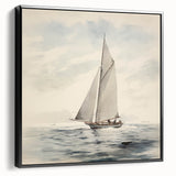 Minimalist Sailboat Wall Art – Serene Nautical Design in Soft Tones