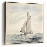 Minimalist Sailboat Wall Art – Serene Nautical Design in Soft Tones