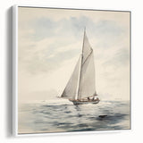 Minimalist Sailboat Wall Art – Serene Nautical Design in Soft Tones