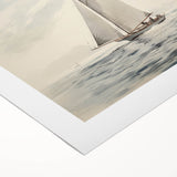 Minimalist Sailboat Wall Art – Serene Nautical Design in Soft Tones
