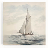 Minimalist Sailboat Wall Art – Serene Nautical Design in Soft Tones