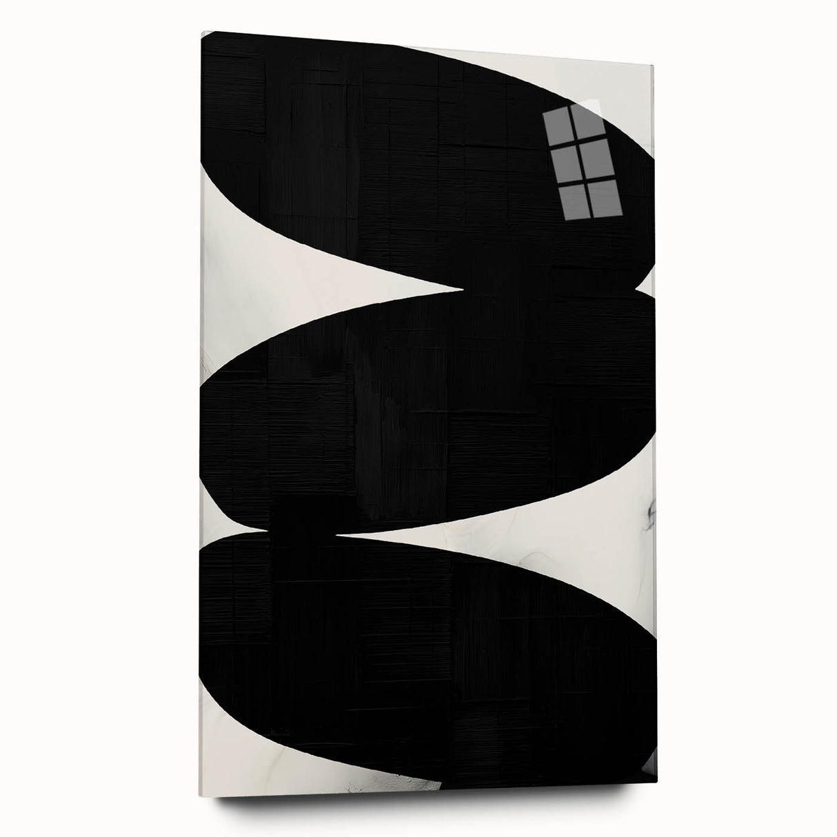 Minimalist Abstract Wall Art – Bold Black and White Organic Shape Design