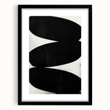 Minimalist Abstract Wall Art – Bold Black and White Organic Shape Design