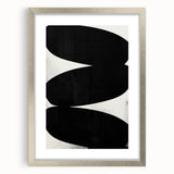 Minimalist Abstract Wall Art – Bold Black and White Organic Shape Design