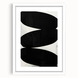 Minimalist Abstract Wall Art – Bold Black and White Organic Shape Design