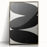 Minimalist Abstract Wall Art – Bold Black and White Organic Shape Design