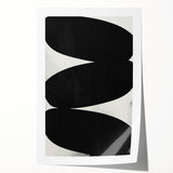 Minimalist Abstract Wall Art – Bold Black and White Organic Shape Design