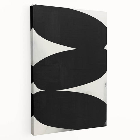 Minimalist Abstract Wall Art – Bold Black and White Organic Shape Design