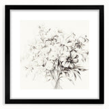 Minimalist Floral Sketch Wall Art – Black and White Flower Bouquet Design