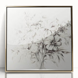 Minimalist Floral Sketch Wall Art – Black and White Flower Bouquet Design