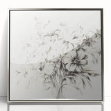 Minimalist Floral Sketch Wall Art – Black and White Flower Bouquet Design
