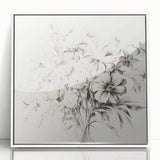 Minimalist Floral Sketch Wall Art – Black and White Flower Bouquet Design