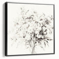 Minimalist Floral Sketch Wall Art – Black and White Flower Bouquet Design