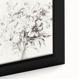 Minimalist Floral Sketch Wall Art – Black and White Flower Bouquet Design