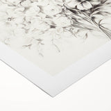 Minimalist Floral Sketch Wall Art – Black and White Flower Bouquet Design