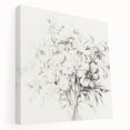 Minimalist Floral Sketch Wall Art – Black and White Flower Bouquet Design