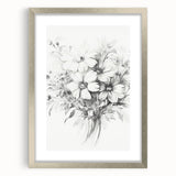 Minimalist Floral Sketch – Detailed Pencil Drawing of Flowers