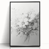Minimalist Floral Sketch – Detailed Pencil Drawing of Flowers