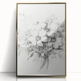 Minimalist Floral Sketch – Detailed Pencil Drawing of Flowers