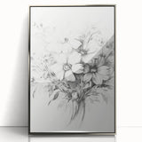 Minimalist Floral Sketch – Detailed Pencil Drawing of Flowers