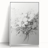 Minimalist Floral Sketch – Detailed Pencil Drawing of Flowers